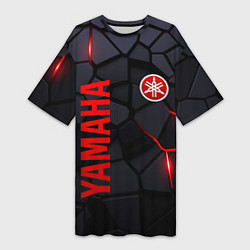 Футболка женская длинная Yamaha - плиты с эффектом свечения, цвет: 3D-принт