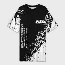 Женская длинная футболка KTM - следы от шин