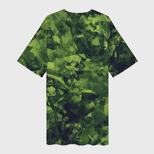 Женская длинная футболка Камуфляж армейский зеленый / 3D-принт – фото 2