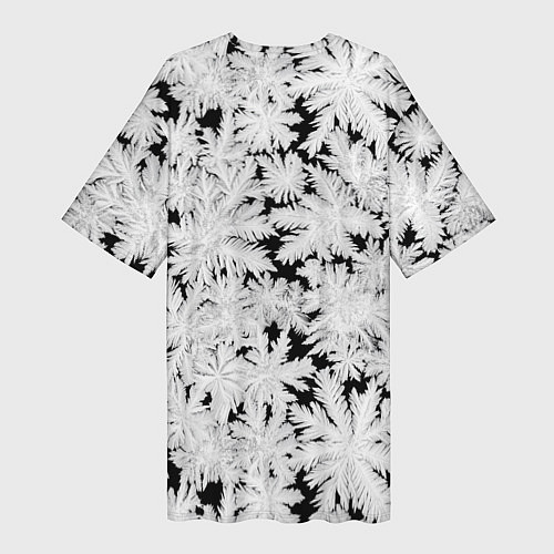 Женская длинная футболка Мороз на стекле / 3D-принт – фото 2