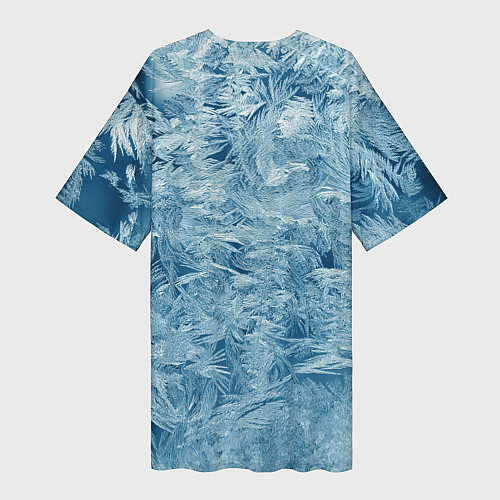 Женская длинная футболка Морозный узор / 3D-принт – фото 2