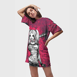 Футболка женская длинная Харли Квинн с битой, цвет: 3D-принт — фото 2