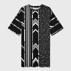 Женская длинная футболка Закулисье чёрно-белое