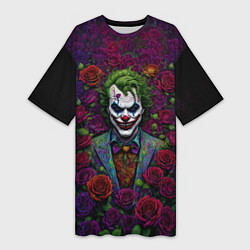 Футболка женская длинная Joker - roses, цвет: 3D-принт