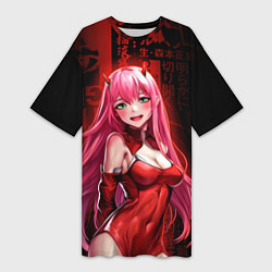 Футболка женская длинная Zero Two anime sexy, цвет: 3D-принт