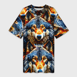 Футболка женская длинная Волчары, цвет: 3D-принт