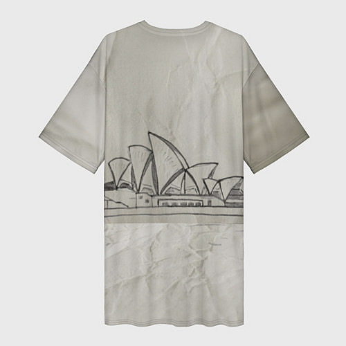 Женская длинная футболка Сидней / 3D-принт – фото 2