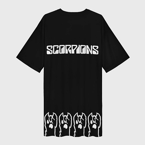 Женская длинная футболка Scorpions: cat rock / 3D-принт – фото 2