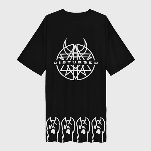 Женская длинная футболка Disturbed: cat rock / 3D-принт – фото 2