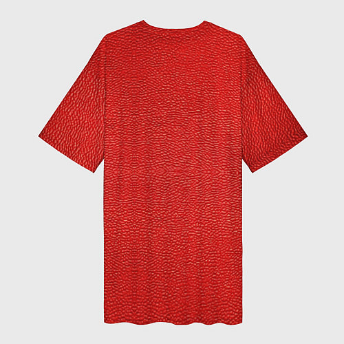 Женская длинная футболка Красная кожаная текстура / 3D-принт – фото 2