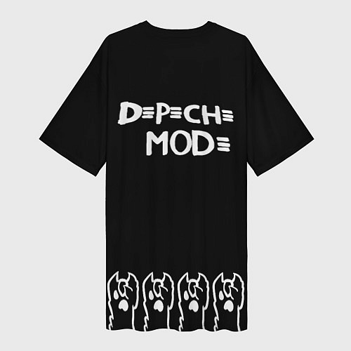 Женская длинная футболка Depeche Mode: cat rock / 3D-принт – фото 2