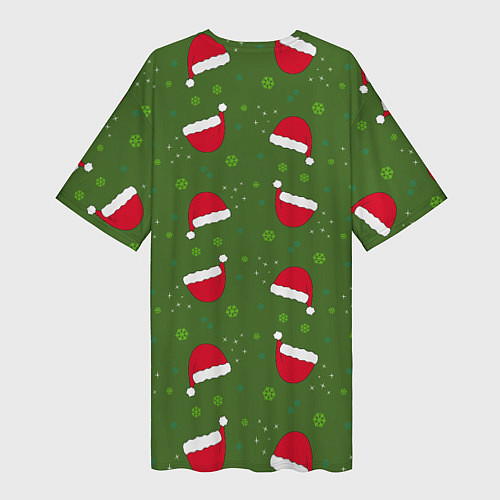 Женская длинная футболка Шапка Санты / 3D-принт – фото 2