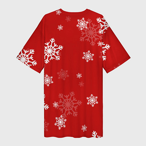 Женская длинная футболка Чиловый парень и снежинки / 3D-принт – фото 2