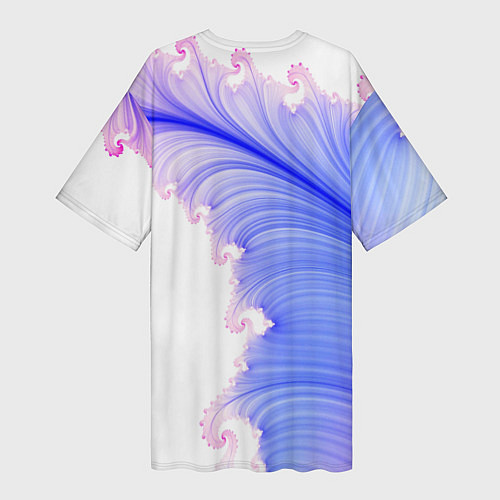 Женская длинная футболка Узоры неон фрактал / 3D-принт – фото 2
