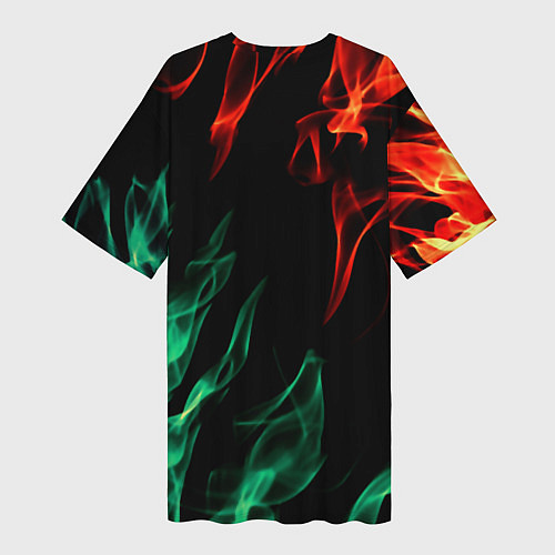 Женская длинная футболка Prima world flame / 3D-принт – фото 2