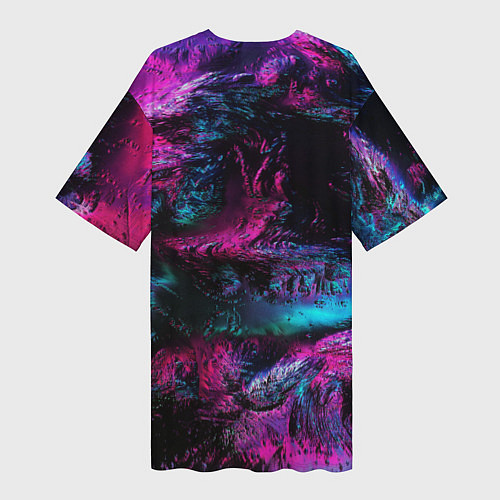 Женская длинная футболка Tekken neon colors / 3D-принт – фото 2