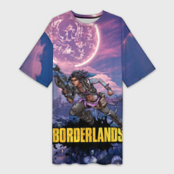Футболка женская длинная Borderlands вооружение, цвет: 3D-принт