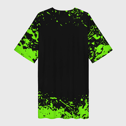 Женская длинная футболка Quake кислотные краски / 3D-принт – фото 2