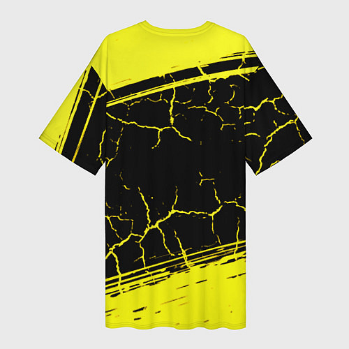 Женская длинная футболка Ведьмак трещины текстура / 3D-принт – фото 2