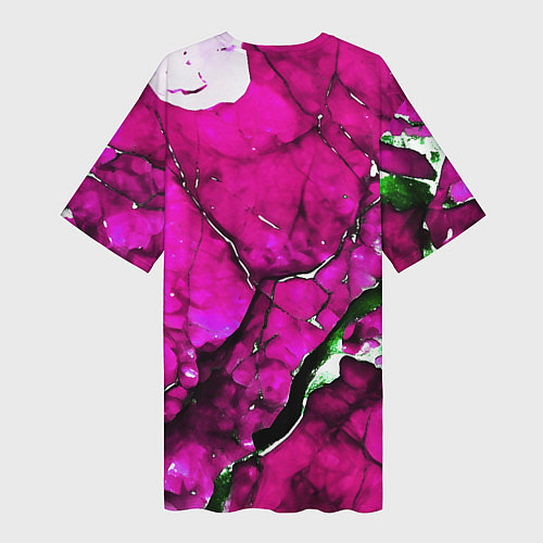 Женская длинная футболка Розовый треснувший камень / 3D-принт – фото 2