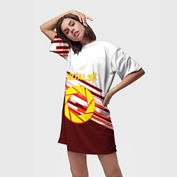 Футболка женская длинная Portal geometry game, цвет: 3D-принт — фото 2