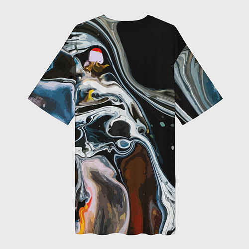 Женская длинная футболка Морти и Рик под властью ядовитой слизи - коллаба / 3D-принт – фото 2