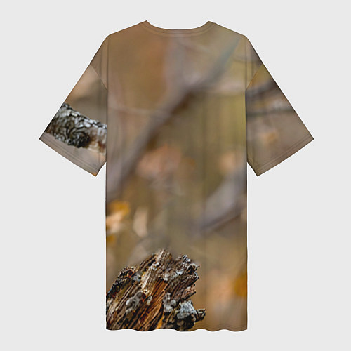 Женская длинная футболка Дятел в лесу / 3D-принт – фото 2