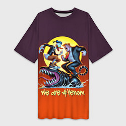 Футболка женская длинная Two Donalds and Venom - meme, цвет: 3D-принт