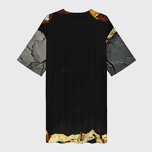 Женская длинная футболка Сурикат на черном / 3D-принт – фото 2