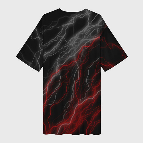 Женская длинная футболка The witcher - геральт- молнии / 3D-принт – фото 2