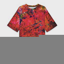 Женская длинная футболка Абстракция - dark red grunge