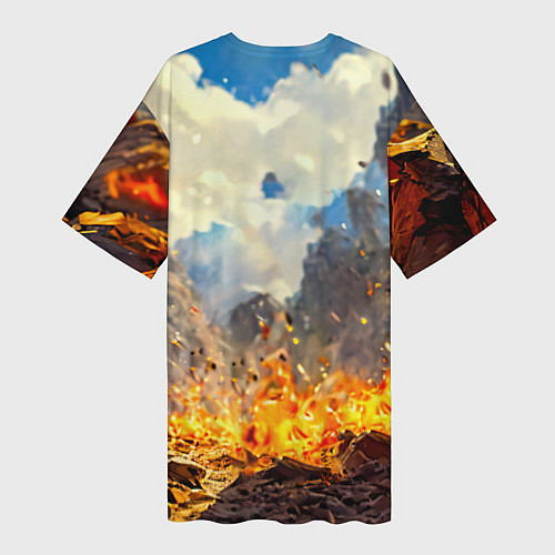 Женская длинная футболка Козел в огне / 3D-принт – фото 2