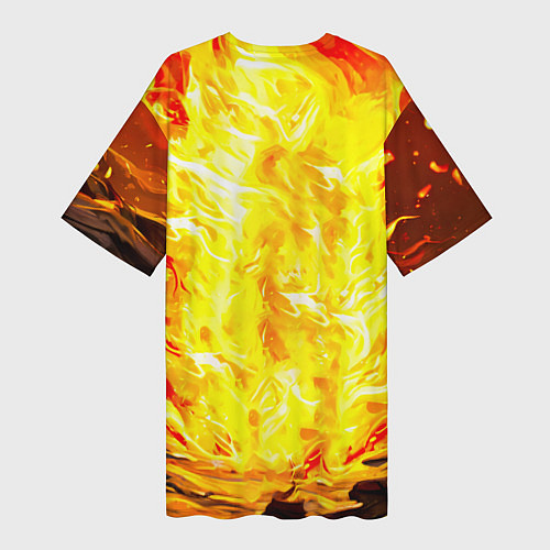Женская длинная футболка Ослик в огне / 3D-принт – фото 2