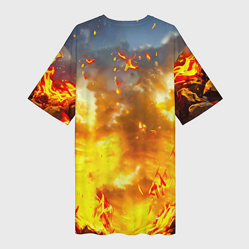 Женская длинная футболка Верблюд в огне / 3D-принт – фото 2