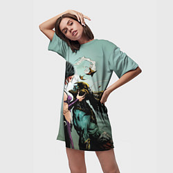 Футболка женская длинная Mileena & Kotal Kahn - Mortal Kombat, цвет: 3D-принт — фото 2