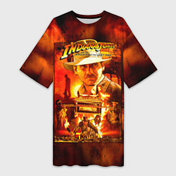 Футболка женская длинная Indiana Jones and the raiders of the lost ark, цвет: 3D-принт