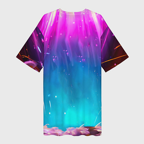 Женская длинная футболка Пеликан в сиянии лучей / 3D-принт – фото 2