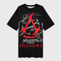 Женская длинная футболка Assassins Creed Shadows - samurai