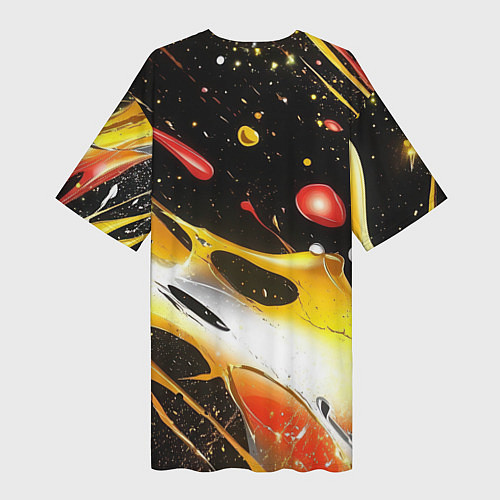 Женская длинная футболка Текстура краска / 3D-принт – фото 2