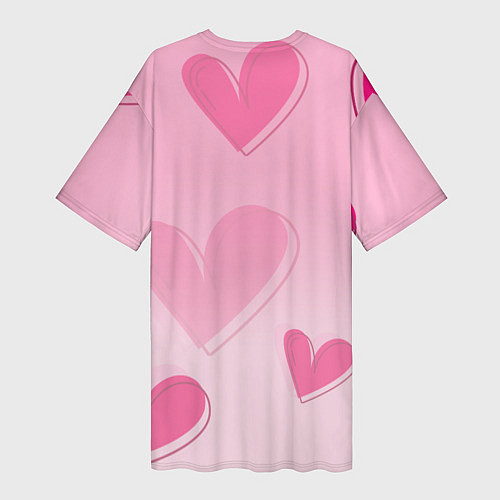 Женская длинная футболка Любовь мурчащая / 3D-принт – фото 2