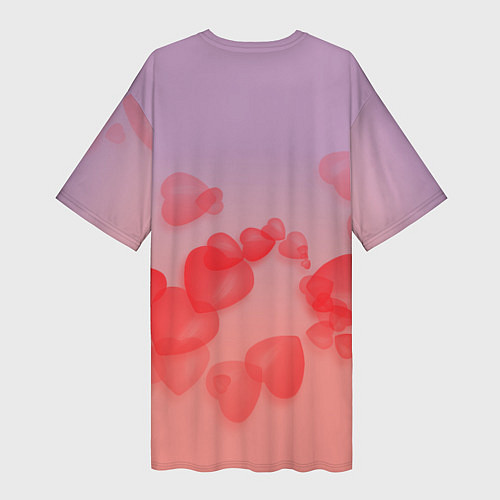 Женская длинная футболка Мурчащая любовь / 3D-принт – фото 2
