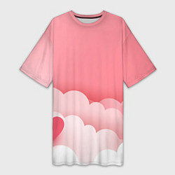 Женская длинная футболка Облака любви