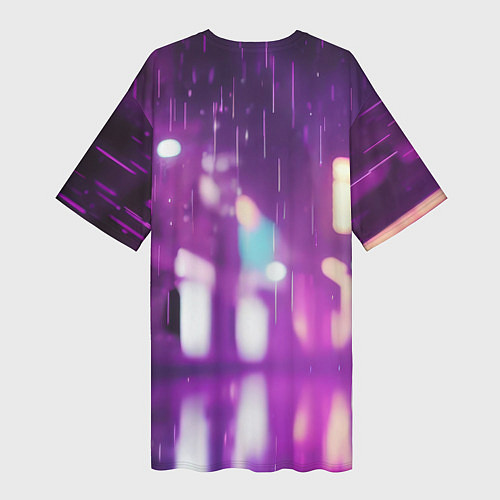 Женская длинная футболка Бэтмен ночной город / 3D-принт – фото 2