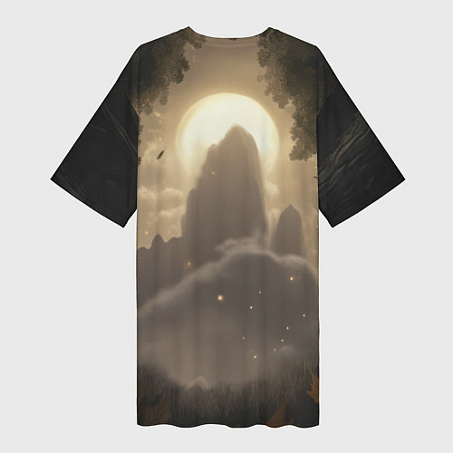 Женская длинная футболка Бэтмен выходит из сумрака / 3D-принт – фото 2