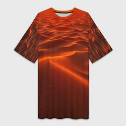 Футболка женская длинная Красная жара, цвет: 3D-принт