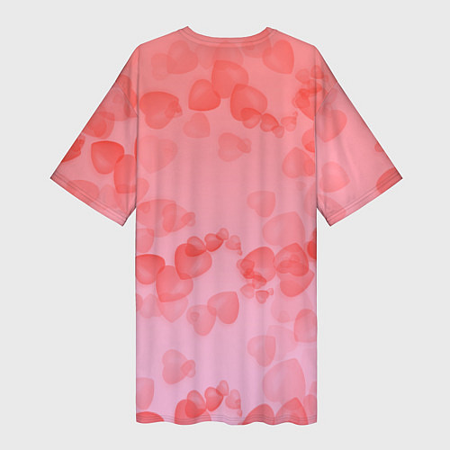 Женская длинная футболка Котята и сердечки / 3D-принт – фото 2