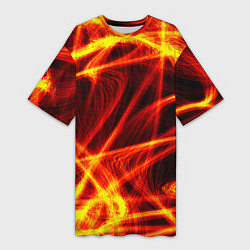Футболка женская длинная Огненный трек, цвет: 3D-принт