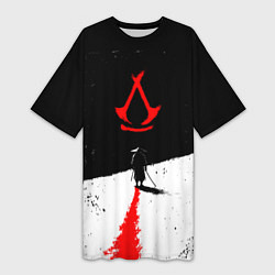 Футболка женская длинная Assassins creed shadows - самурай, цвет: 3D-принт