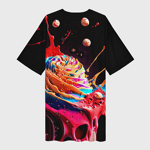 Женская длинная футболка Все дуреют с этого десерта / 3D-принт – фото 2