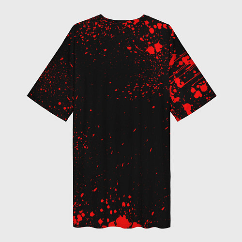 Женская длинная футболка Красные брызги - Dota 2 / 3D-принт – фото 2